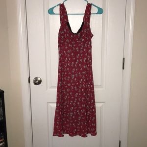 Red floral dress